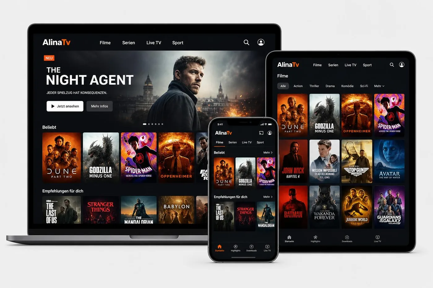 AlinaTv Filme und Serien auf Fernseher, Tablet und Handy